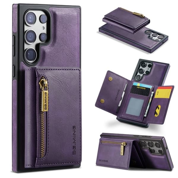 DG.MING M5 Series Samsung Galaxy S24 Plånboksfodral Konstläder Lila