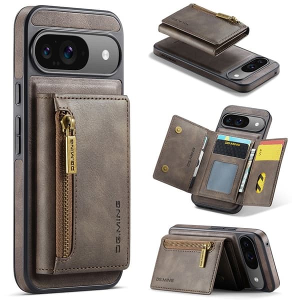 DG.MING M5 Series Mobilskal till Google Pixel 9 Pro Konstläder Magnetisk Brun