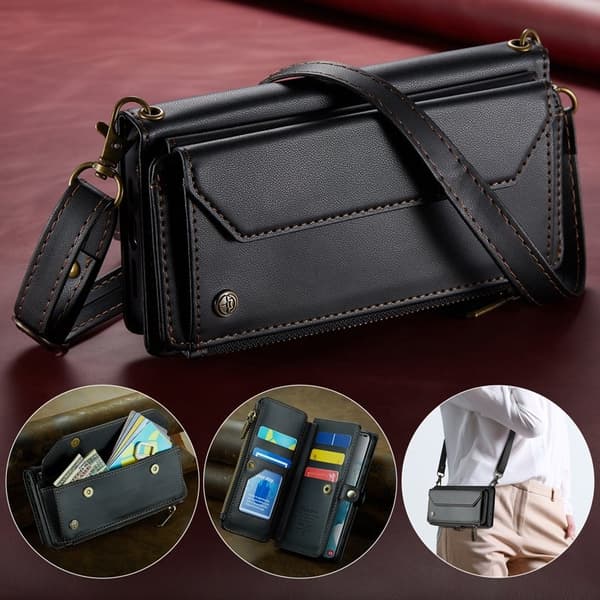 CASEME Plånboksfodral Konstläder för Samsung Galaxy S22+ 5G - Svart