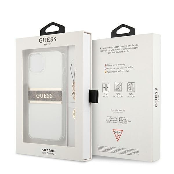 Guess telefontaske til iPhone 13 mini MagSafe 4G brun rem Charm