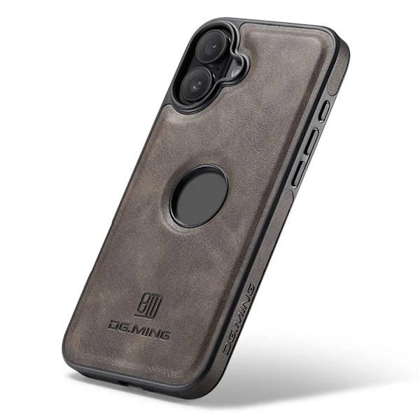 DG.MING Mobilskal till iPhone 16 Anti-Drop Läder - Brun