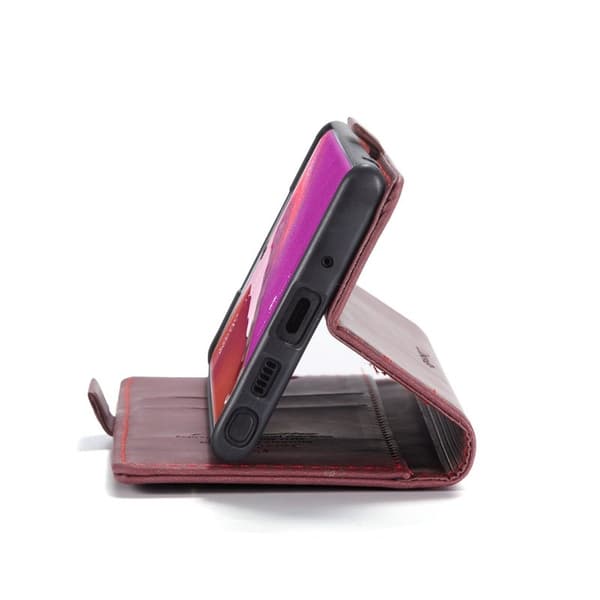 CASEME 013 Series Plånboksfodral för Samsung Galaxy Note20 - Vinröd
