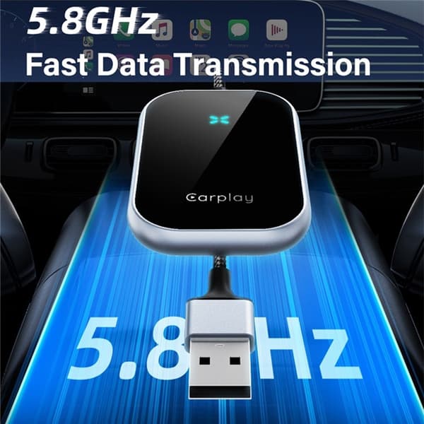 CarPlay Trådbunden Bluetooth Trådlös Adapter A21 Dual Svart