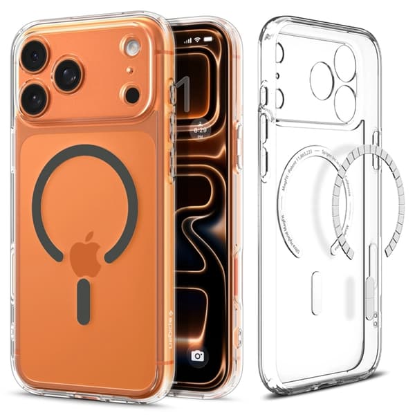Spigen Mobilskal för Apple iPhone 17 Pro MagSafe Ultra Hybrid - Clear/Graphite Transparent