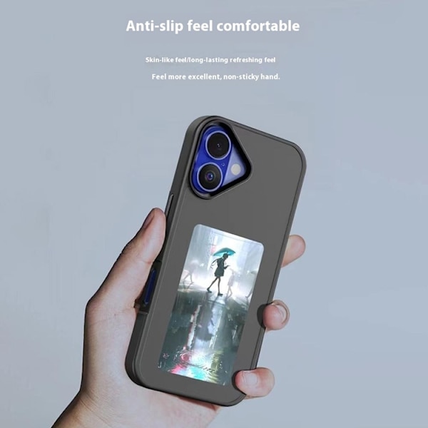 Mobilskal till iPhone 16 Plus E Ink 4-Color Display - Grå Grå