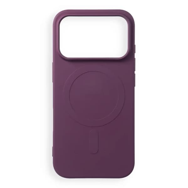 Mobilskal för iPhone 18 Pro Magsafe Silikon Big Hole - Mörk Cherry