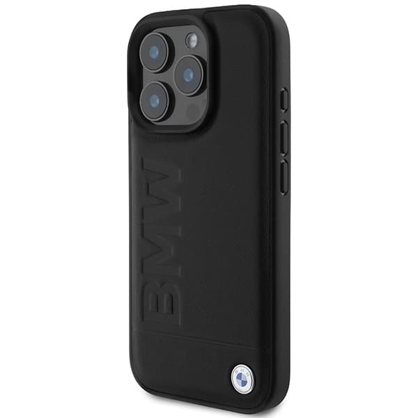 BMW Mobilskal till iPhone 16 Pro Max Läder Hot Stamp - Svart Black