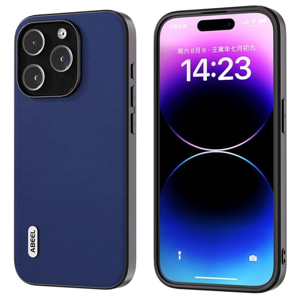ABEEL Mobilskal till iPhone 15 Pro Max Skyddande Slim Texturerad Blå