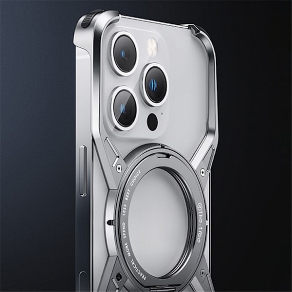 Mobilskal till iPhone 15/14/13 Bumper Frameless Kickstand - Silver Silver