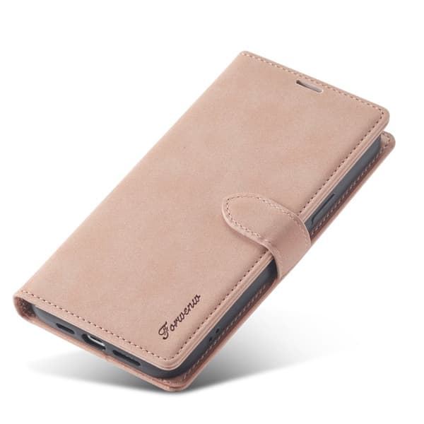FORWENW iPhone 15 Plånboksfodral Konstläder Ställ - Roséguld