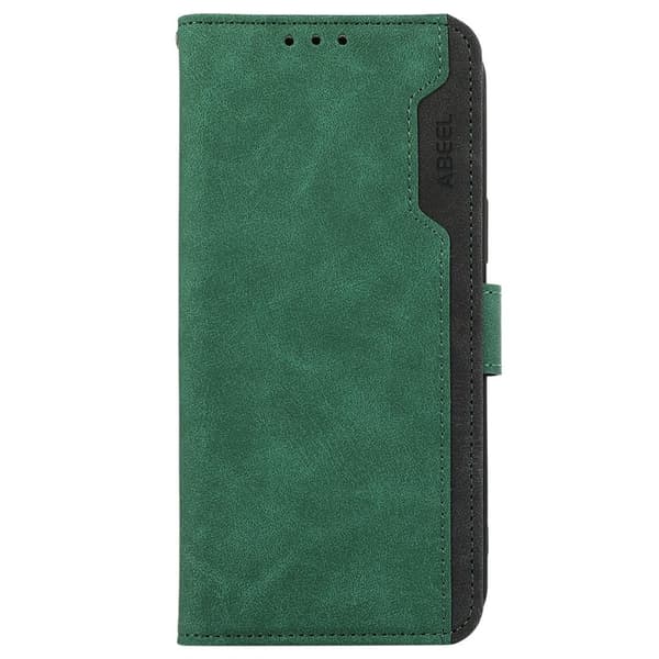 ABEEL Xiaomi 15T Plånboksfodral i Spaltad Konstläder RFID-Skydd Grön