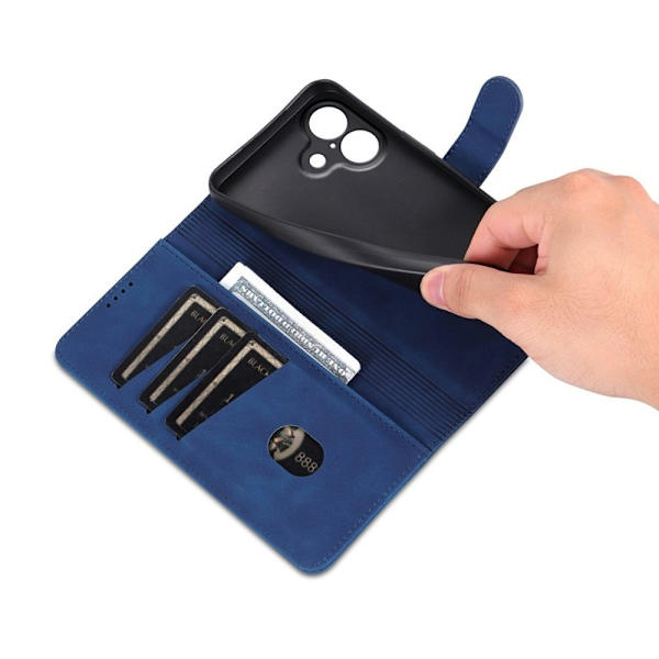 AZNS iPhone 17 Plånboksfodral Konstläder - Blå