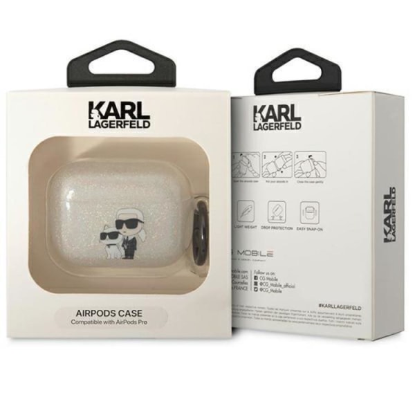 KARL LAGERFELD AirPods Pro Skal Gliter Karl&Choupette - Clear
