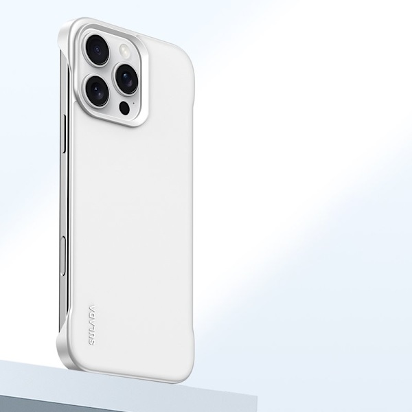 SULADA Mobilskal till iPhone 16 Pro Max Frameless PU + PC Vit