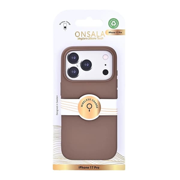 ONSALA Telefontaske til iPhone 17 Pro med Silikone Feel - Chokolade Brun