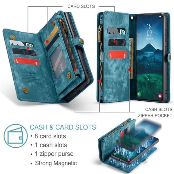 CASEME Galaxy S25 Plus Ultra Plånboksfodral Med Rem - Blå Blå