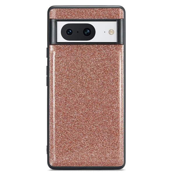 DG.MING Mobilskal till Google Pixel 8 Glitter PU Läder + PC + TPU - Guld