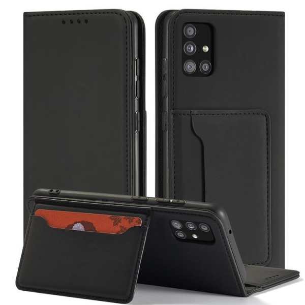 Galaxy A13 5G Wallet Case Magneettijalusta - musta