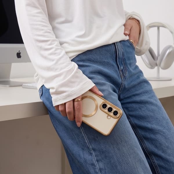 Tech-Protect Mobilskal För Galaxy S26 FE Magsafe Magflex - Shiny Guld