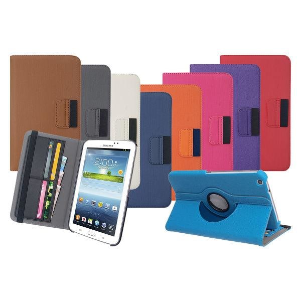 Denim Rotating Armor Case til Samsung Galaxy Tab 3 7.0 (rød) Red