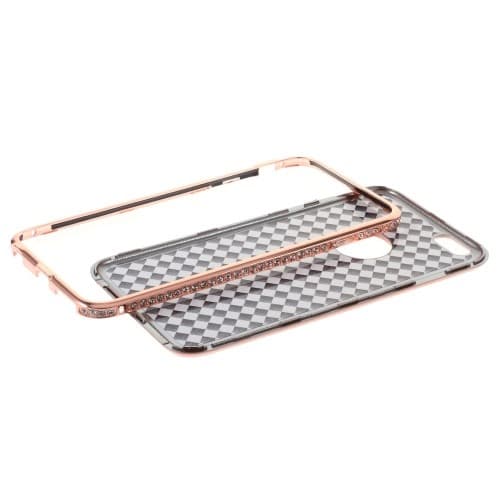 Rhinestone Bumper og Skal til Apple iPhone 6(S) Plus - Rose Gold Roséguld