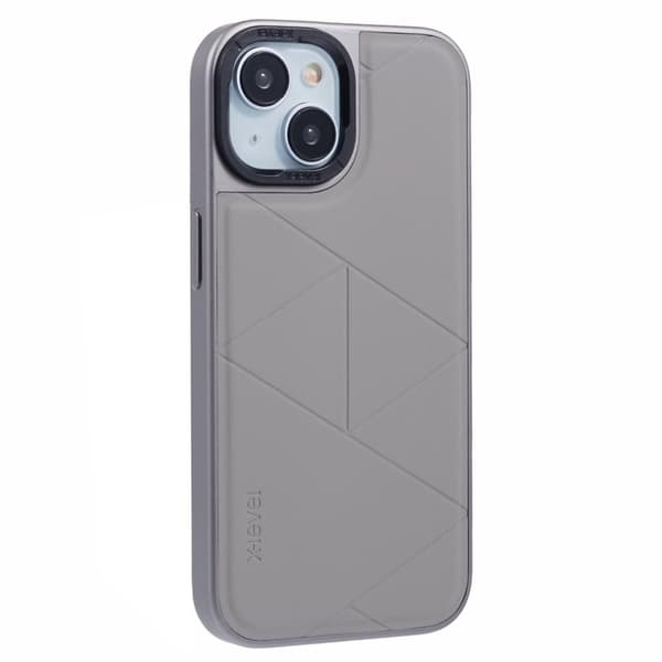 X-LEVEL Mobilskal till iPhone 14/13 Läder+PC+TPU Geometrisk Grå