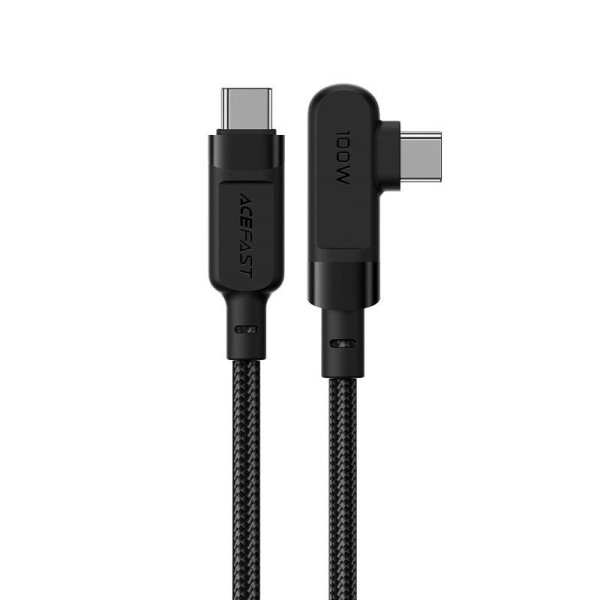 Acefast Vinklad USB-C till USB-C Kabel 100W 2m - Svart