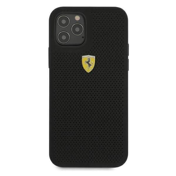 Ferrari On Track Perforated Skal iPhone 12 Pro Max - Sort Black
