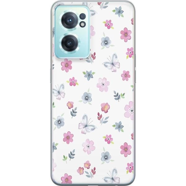 Taske til OnePlus Nord CE 2 5G med blomster og sommerfugle