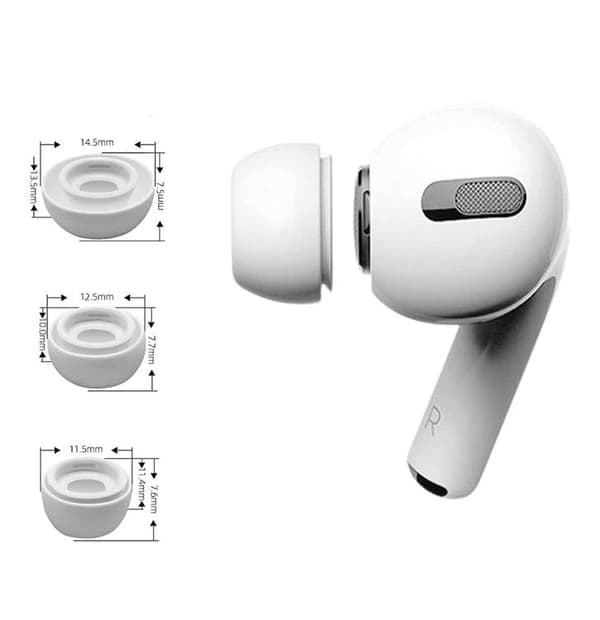 Tech-Protect 3-Pack Örontips Apple Airpods Pro 1/2 - Vit Vit