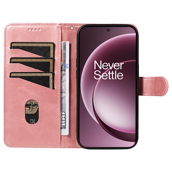 OnePlus 15 5G Plånboksfodral T-Shape Lines Konstläder Roséguld