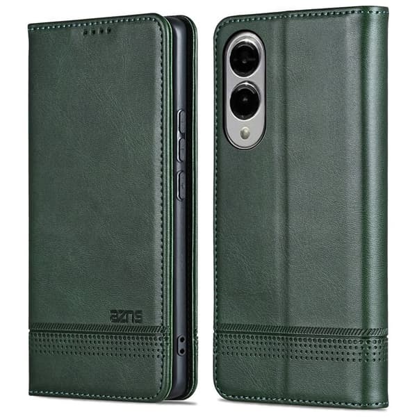 AZNS Samsung Galaxy S25 Edge Plånboksfodral Konstläder - Grön