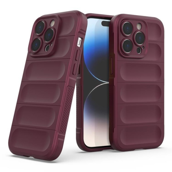 iPhone 14 Pro -kuori Magic Shield Flexible Armored - Burgundy