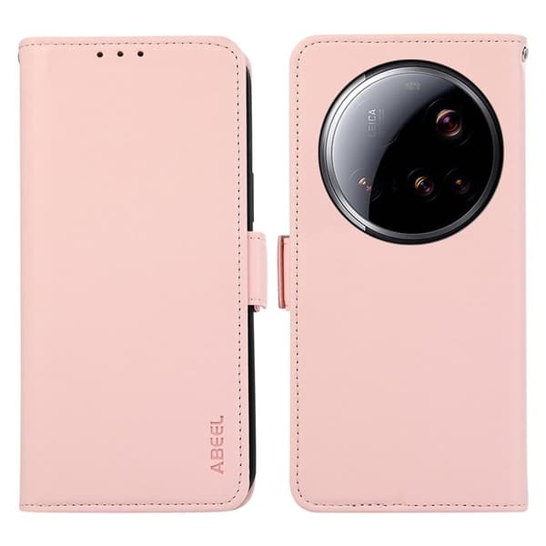 ABEEL Mobilskal till Xiaomi 15 Ultra KonstLäder RFID-Skydd- Rosa