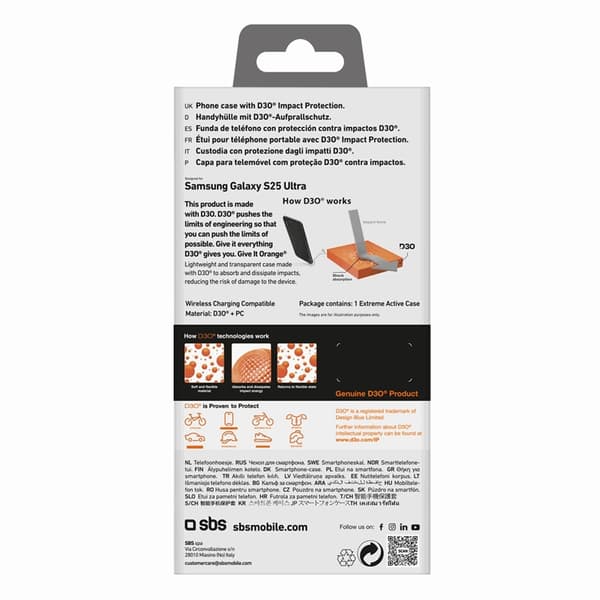SBS Mobilskal till Galaxy S25 Ultra D3O - Transparent Transparent