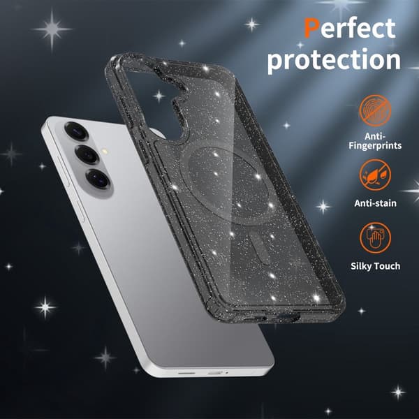 Mobilskal för Samsung Galaxy S26 Plus Magnetiskt TPU PC - Transparent Svart