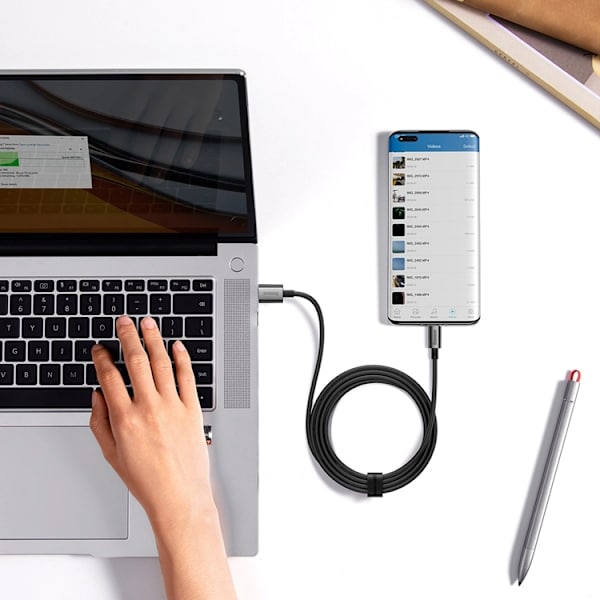 Baseus USB-C till USB-A kabel 100W 2m Superior Series - Svart Svart