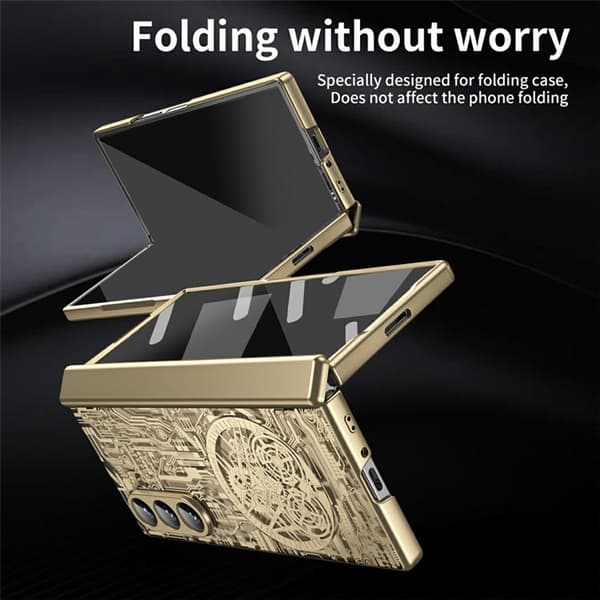 Mobilskal till Galaxy Z Fold 7 Mechanical Legend Electroplating - Guld Guld