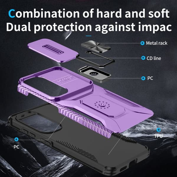 Mobilskal för Samsung Galaxy S26 Plus Kickstand TPU + PC - Lila