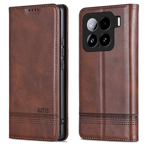 AZNS Xiaomi 15 Plånboksfodral Konstläder - Brun