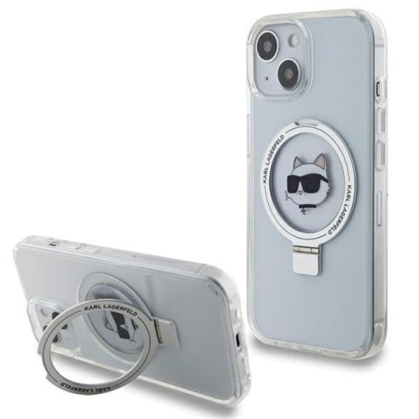 KARL LAGERFELD iPhone 15 Kännykän suojakuori MagSafe Ring jalusta