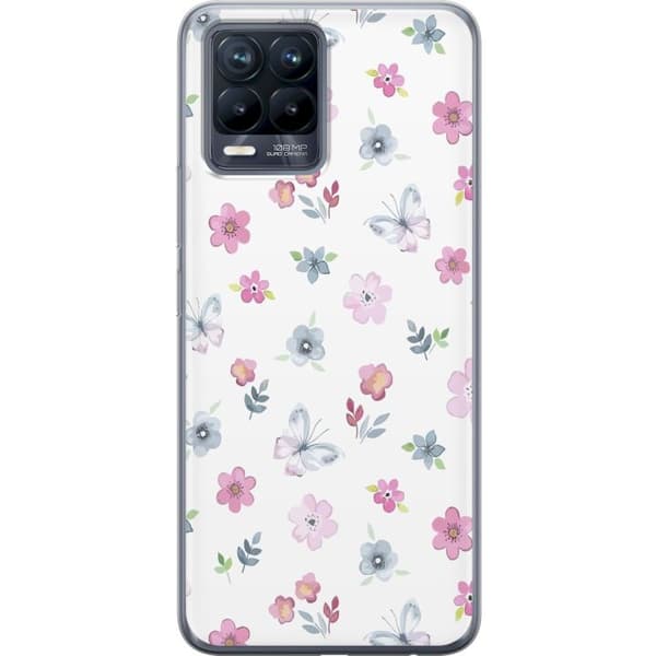 Mobilcover til Realme 8 med Blomster og sommerfugle
