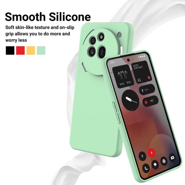 Mobilskal till Nothing Phone (3a) Pro Liquid Silikon med Handrem Grön