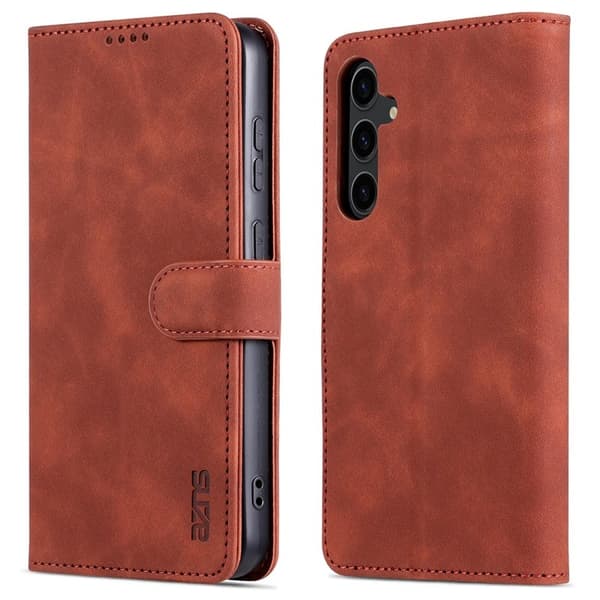 AZNS Samsung Galaxy S23 FE Plånboksfodral Slim Konstläder - Brun