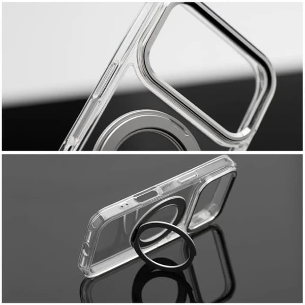 Mobilskal Magafe iPhone 17 Pro Frame Circle med Stand - Svart