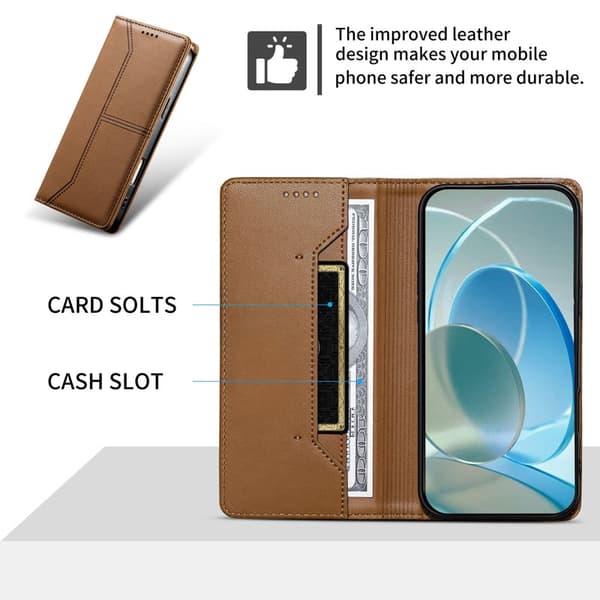 Plånboksfodral för Samsung Galaxy S26 Ställfunktion Konstläder - Brun