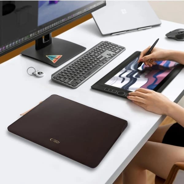 Tech-Protect taske til bærbar computer (13-14") Fleece - Chokolade Brun