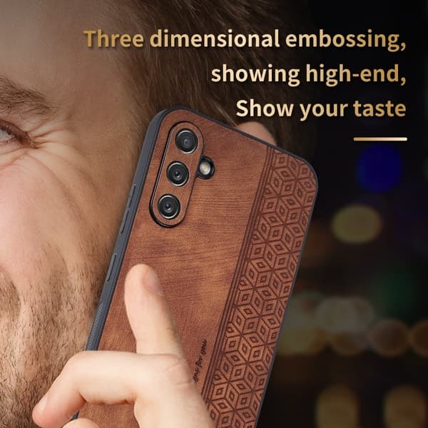 AZNS Samsung Galaxy A54 5G Plånboksfodral Konstläder - Brun