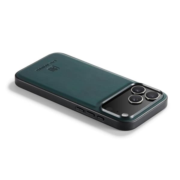 DG.MING Mobilskal till iPhone 17 Pro PU Läder PC + TPU Hybrid Grön
