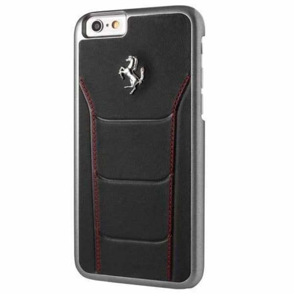 Ferrari Case iPhone 6 / 6S Stitching - Sort/Rød Black